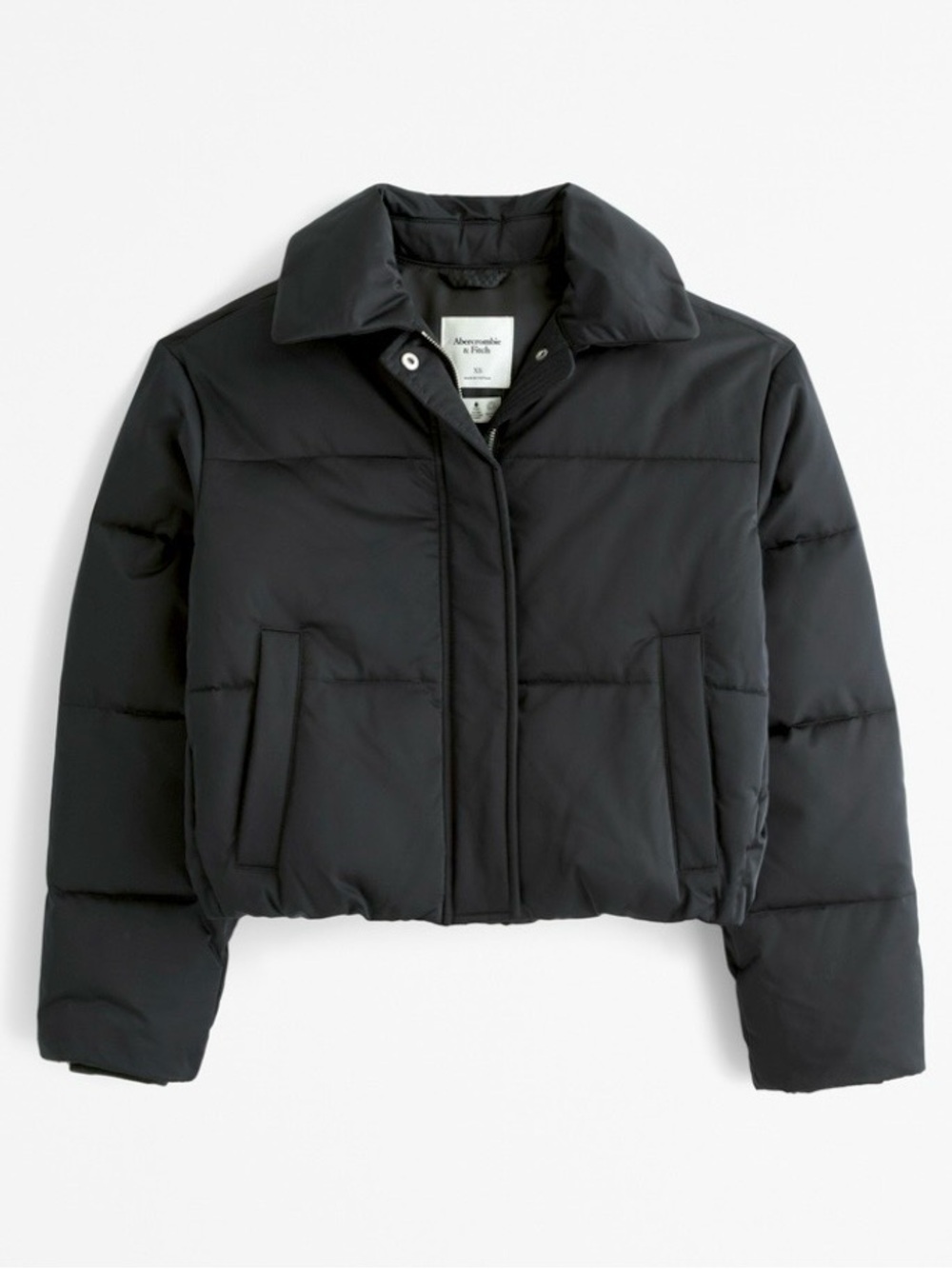 short satin puffer coat